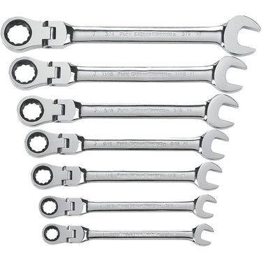 GearWrench® 7-Piece, 12-Point Flex Head Ratcheting Combination Wrench Set, SAE, 1/Each